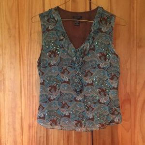 Sequin accented silk blouse-lovely!